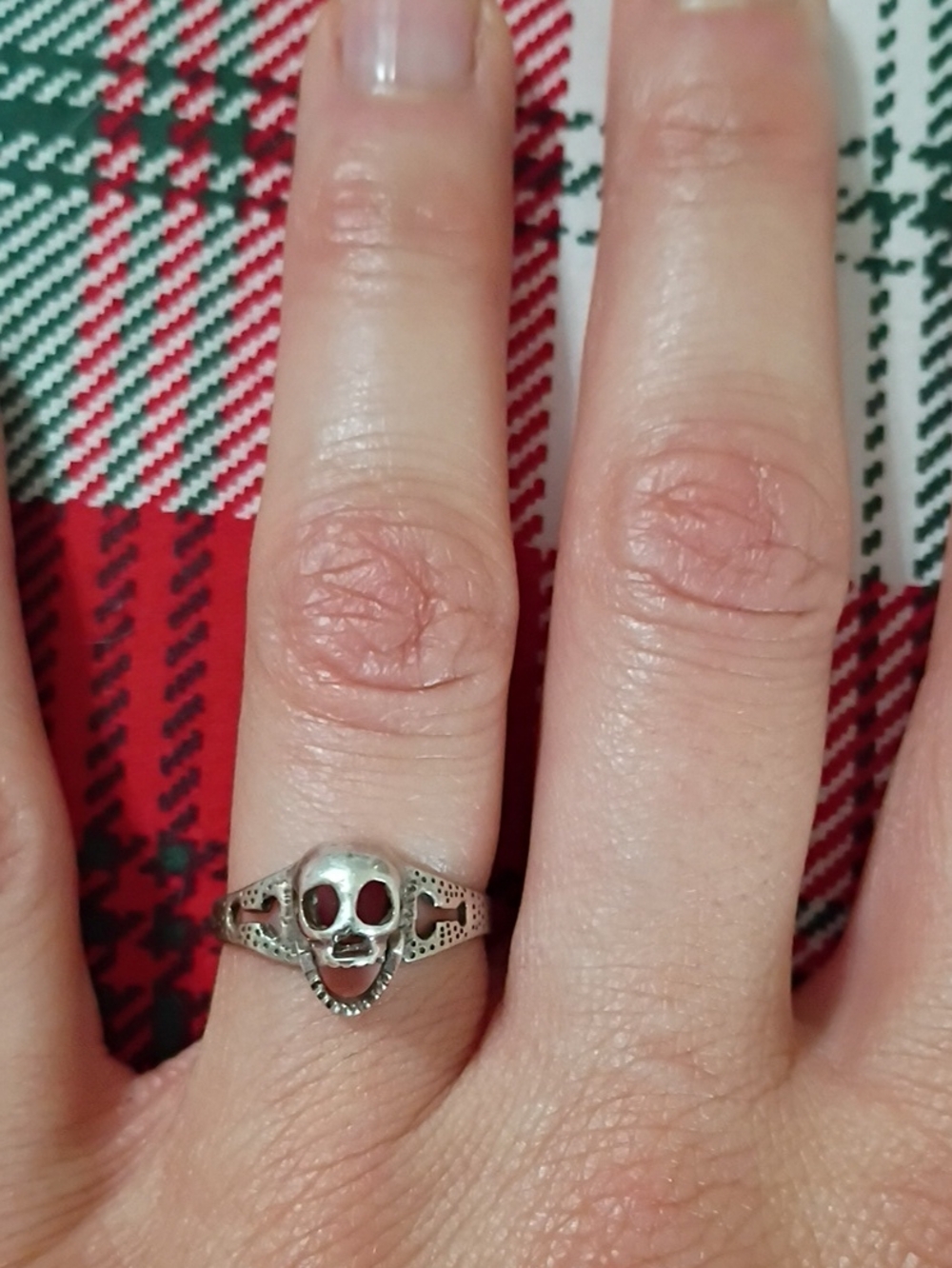 Sterling Silver Hinged Skull Ring 7
